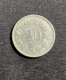 Moneda 20 rappen 1985 Elvetia, Europa