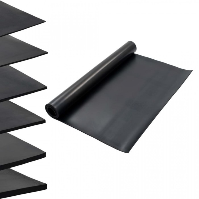 Covor de cauciuc anti-alunecare, 1,2 x 2 m, 6 mm, neted