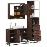 Gossi set de mobilier de baie din 3 piese din lemn de stejar maro