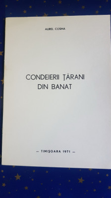 E794-I-CONDEIERII TARANI DIN BANAT-AUREL COSMA 1971 TIMISOARA. foto