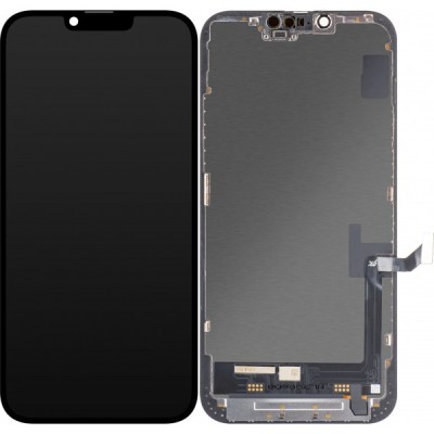 Display cu Touchscreen JK pentru Apple iPhone 14 Plus, cu Rama, Versiune LCD In-Cell, Negru foto