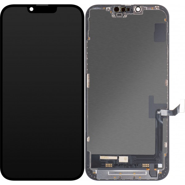 Display cu Touchscreen JK pentru Apple iPhone 14 Plus, cu Rama, Versiune LCD In-Cell, Negru