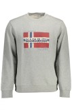 Napapijri Bluza BILO C barbati, cu imprimeu, Regular fit, Gri (Marime: 2XL)