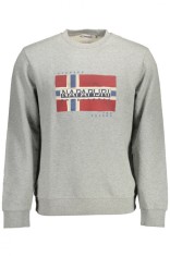 Napapijri Bluza BILO C barbati, cu imprimeu, Regular fit, Gri, 2XL