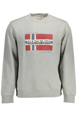 Napapijri Bluza BILO C barbati, cu imprimeu, Regular fit, Gri, 2XL foto