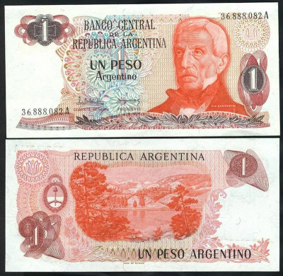 !!! ARGENTINA - 1 PESO ARGENTINO (1983 - 1984) - P 311 a 1 - UNC foto