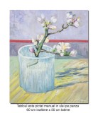 Cumpara ieftin Creanga de migdal inflorita in pahar, pictat manual 60x50cm ulei pe panza, reproducere Vincent van Gogh