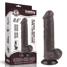 Dildo realist 2 straturi cu ventuza Lovetoy negru 20,8 cm
