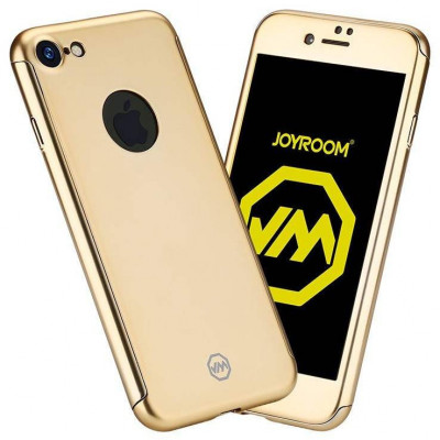 Husa Apple iPhone 6+/6S+ Joyroom (Fata + Spate) Auriu + Folie de protectie foto