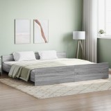 Gossi cadru de pat cu tablie la cap/picioare, gri sonoma, 180x200 cm