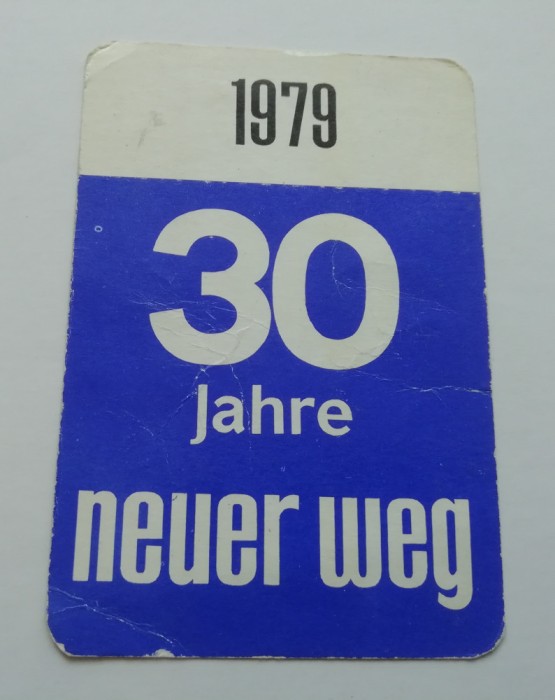 C9 4 - 1979 - Calendar de buzunar - reclama Neuer Weg