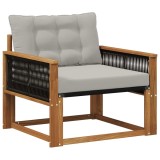 vidaXL Set de canapele de exterior Lemn solid de Acacia și Textilene 3438891