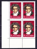 TSV$ - 1970 LP 748 200 ANI DE LA NASTEREA LUI BEETHOVEN BLOC X 4 MNH/** LUX, Nestampilat