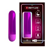 Mini Vibrator Pretty Love, Kiwi, 10 Vibratii, Violet Metalizat