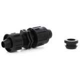 Conector pentru banda pentru irigatii prin picurare, cu capac, negru, polipropilena