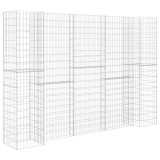 Cumpara ieftin Jardiniera gabion in forma de H, 260 x 40 x 200 cm, sarma otel