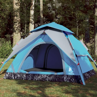 Gossi cort de camping cupola 4 persoane, setare rapida, albastru foto