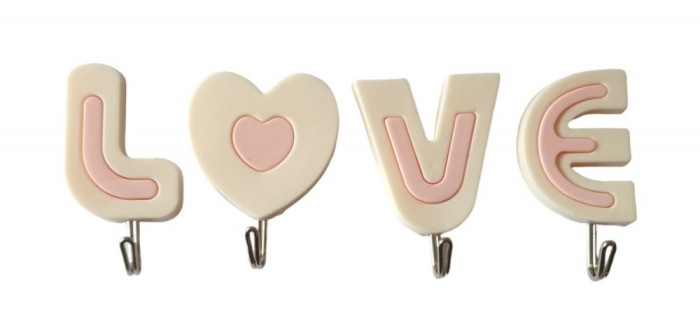 Set 4 cuiere pentru baie sau bucatarie, Roz, WC-129
