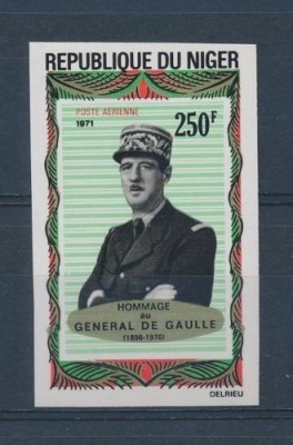Niger 1971 Charles de Gaulle imperf MNH U.108 foto