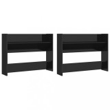 Cumpara ieftin Pantofare de perete, 2 buc., negru extralucios, 80x18x60cm, PAL