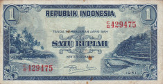 INDONESIA INDONEZIA 1 RUPIAH 1951 VF foto