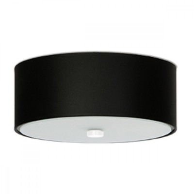 Lampă De Tavan Skala Negru Țesătură/Sticlă/Oțel 3 Becuri Rolă Minimalistă De Interior foto