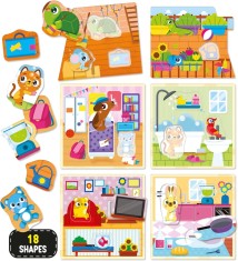 Joc Montessori - Casuta animalutelor PlayLearn Toys