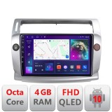 Navigatie Android Citroen C4 2005-2010, QLED, 4GB RAM, 64GB, CarPlay