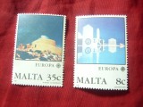 Serie Malta 1987 Europa CEPT ,Arhitectura , 2 valori, Nestampilat