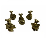 Set de 5 bivoli din rasina 4,5 cm