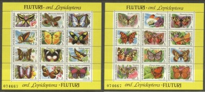 Romania 1991 Butterflies 2 perf. sheetlet MNH DA.141 foto
