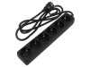 Prelungitor 6 prize 250V 16A negru, Logilink