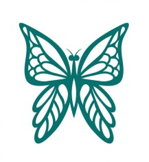 Sticker decorativ Fluture, Turcoaz inchis, 60 cm, 1156ST-6 foto