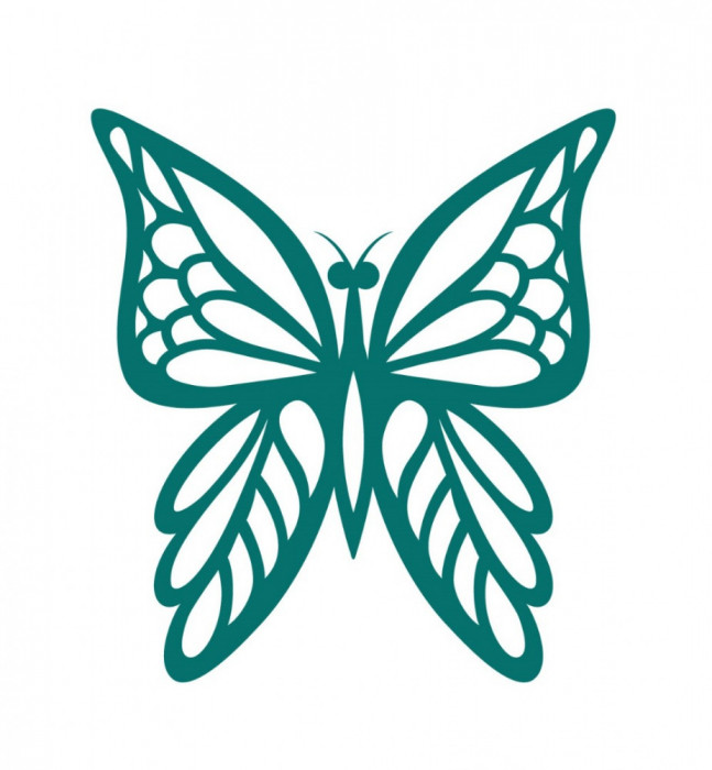 Sticker decorativ Fluture, Turcoaz inchis, 60 cm, 1156ST-6