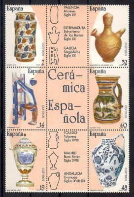 Spania 1987 - Ceramică spaniolă, MC 6+3 viniete, MNH foto