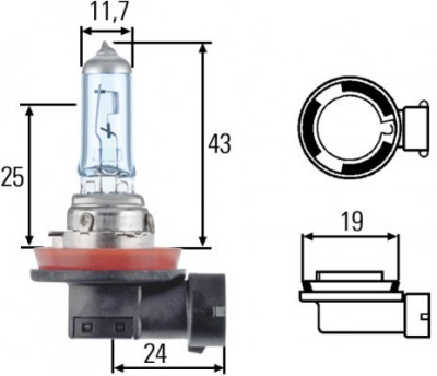 Bec auto cu halogen Hella H8 12V 35W , 1 buc. 8GH008356-121 foto