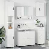 Cumpara ieftin Set de mobilier pentru baie 5 buc. Alb lucios 35 x 30 x 192 cm