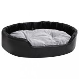 Cumpara ieftin Pat pentru caini, negru/gri, 90x79x20 cm, plus/piele ecologica