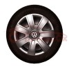 Set 4 Capace Roti VW R15 Argintii, Plastic Flexibil, Model 325, Compatibil Jante Tabla Otel