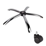 Set baza pentru scaun directorial, 60 cm si rolă universală, &Oslash;11 mm, PVC dur