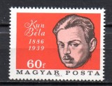 UNGARIA 1966, Aniversari - Bela Kun, MNH, serie neuzata, Nestampilat