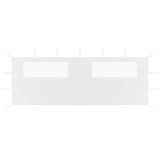 Perete lateral foisor cu ferestre, 6x2 m, alb