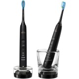 Set 2 periute de dinti electrice sonice Philips Sonicare DiamondClean 9000 HX9914/54, 62000 miscari/minut, 4 moduri de curatare, 3 nivele intensitate,
