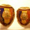 2 Insigne Militar de Frunte RSR ,marimi diferite : dim.=4x3,4cm si 3,5x2,8cm