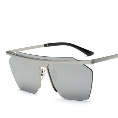 Ochelari Soare Supradimensionati Retro Style - Protectie UV100% - Argintii foto