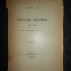 CONSTANTIN G. BANU - EXECUTAREA HOTARARILOR STRAINE (1900)