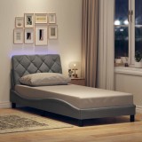 VidaXL Cadru de pat cu LED fără saltea Gri deschis 80x200 cm Material