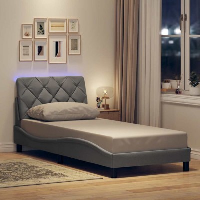 vidaXL Cadru de pat cu LED fără saltea Gri deschis 80x200 cm Material 3310629 foto