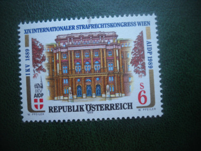 HOPCT TIMBRE MNH 600 PALATUL DE JUSTITIE VIENA 1989 -1 VAL AUSTRIA foto