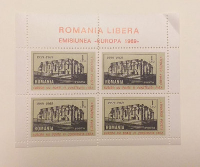 ROMANIA EXIL 1969 - MINICOALA EUROPA DANTELATA foto